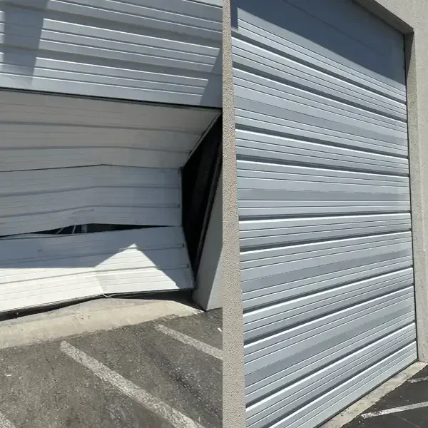 Commercial sectional garage door installed on a Hayward CA warehouse