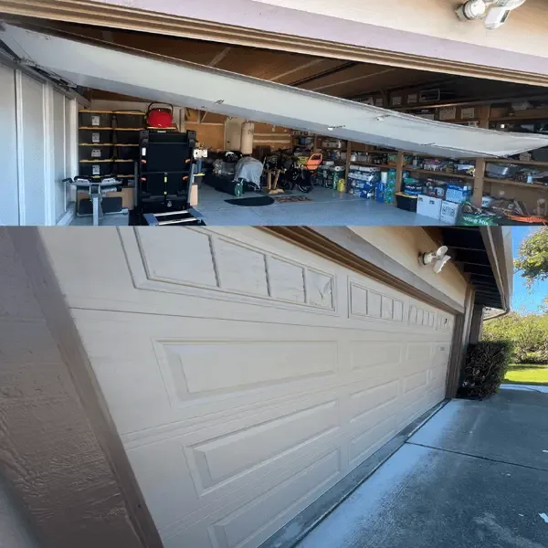 Cracked garage door panel repair and replacement in Castro Valley CA