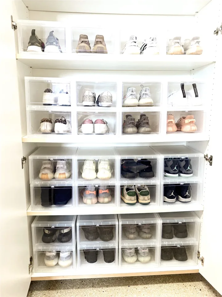 Closet and shoe storage organization in San Francisco home