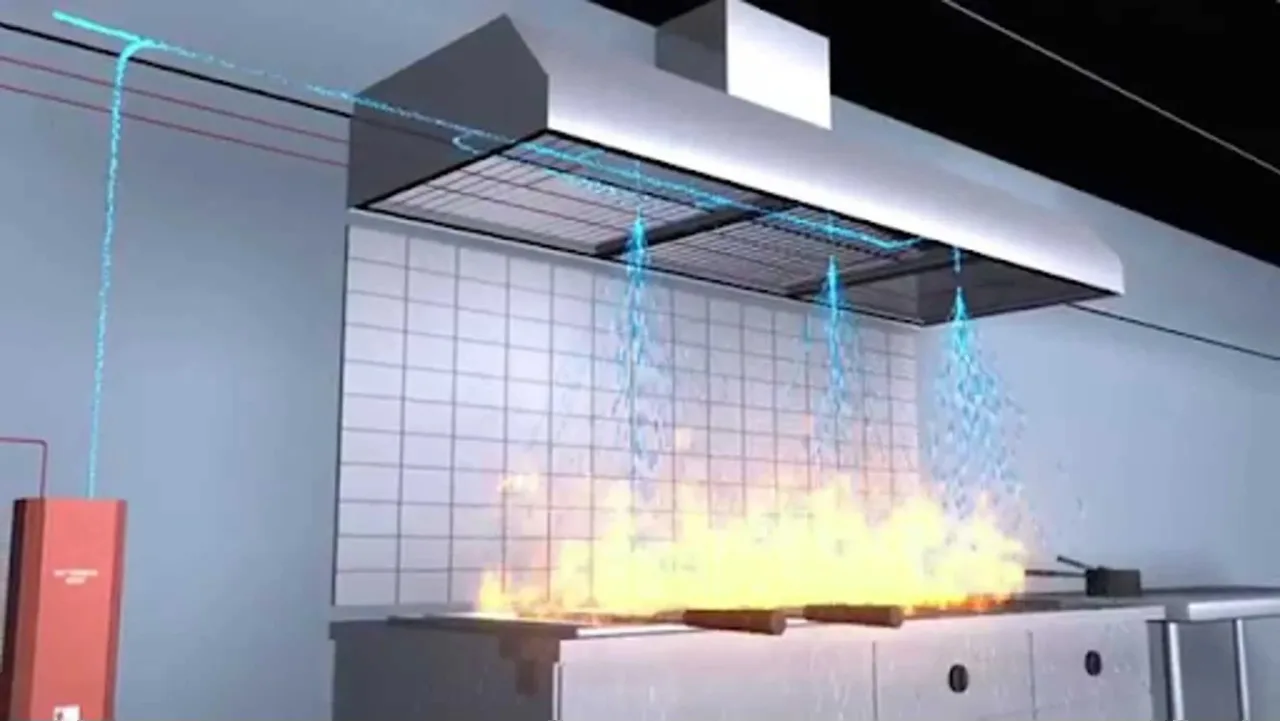 Wet chemical kitchen hood fire suppression system installation in Concord CA