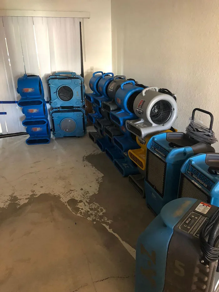 Drying equipment staged for the job, Oakland