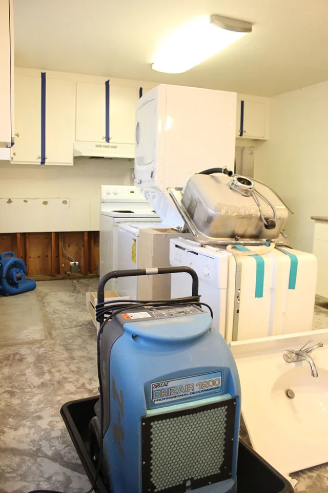 Dehumidifier drying the kitchen, Oakland